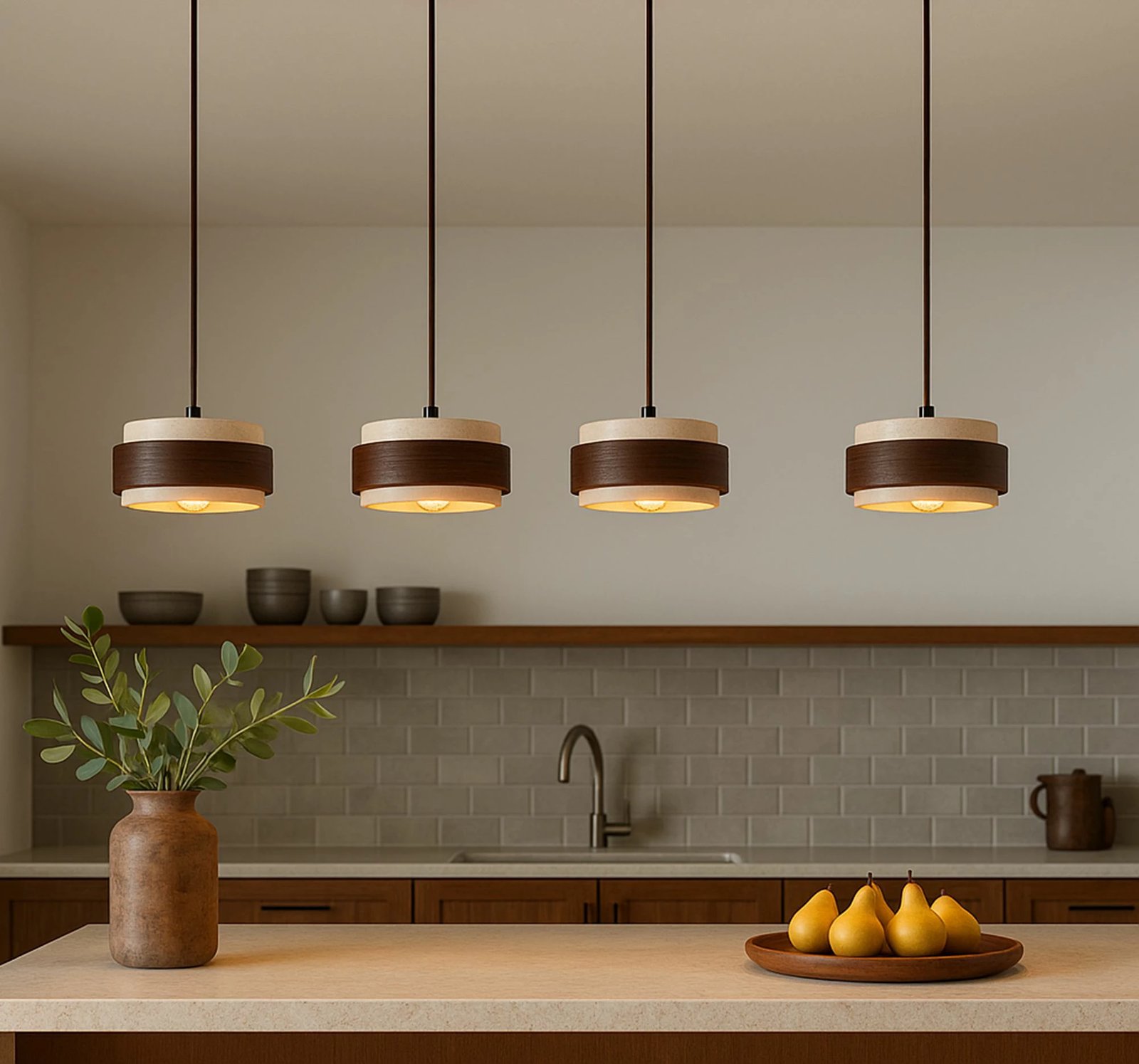 Llambë tavani Opviq Lover D, dru arre, bezhë