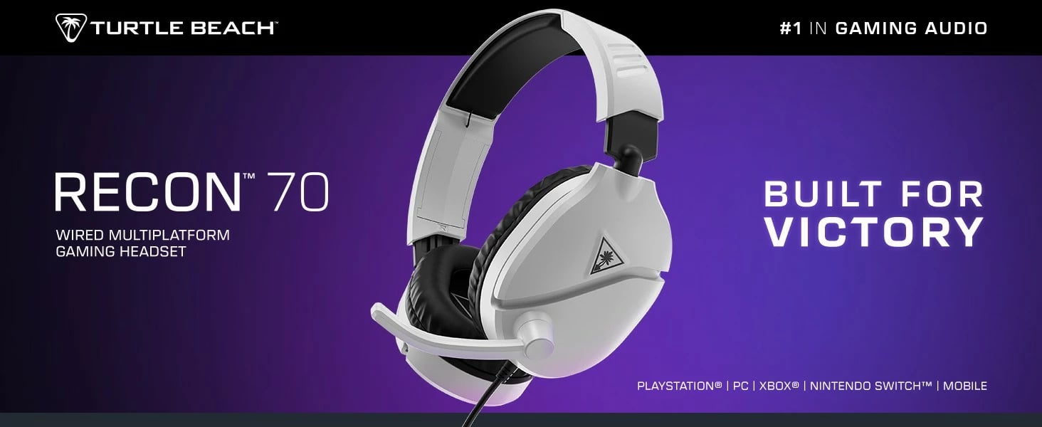 Kufje Turtle Beach Ear Force Recon 70P, gaming, me mikrofon, 3.5mm, të bardha