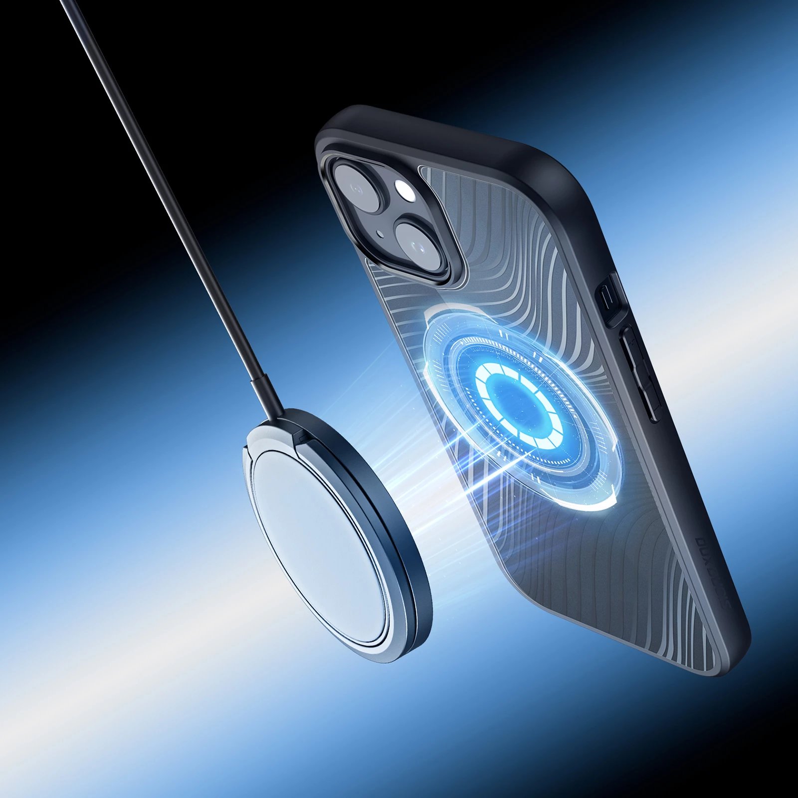 Mbështjellës Dux Ducis Aimo Mag për iPhone 15 Plus, MagSafe, i zi