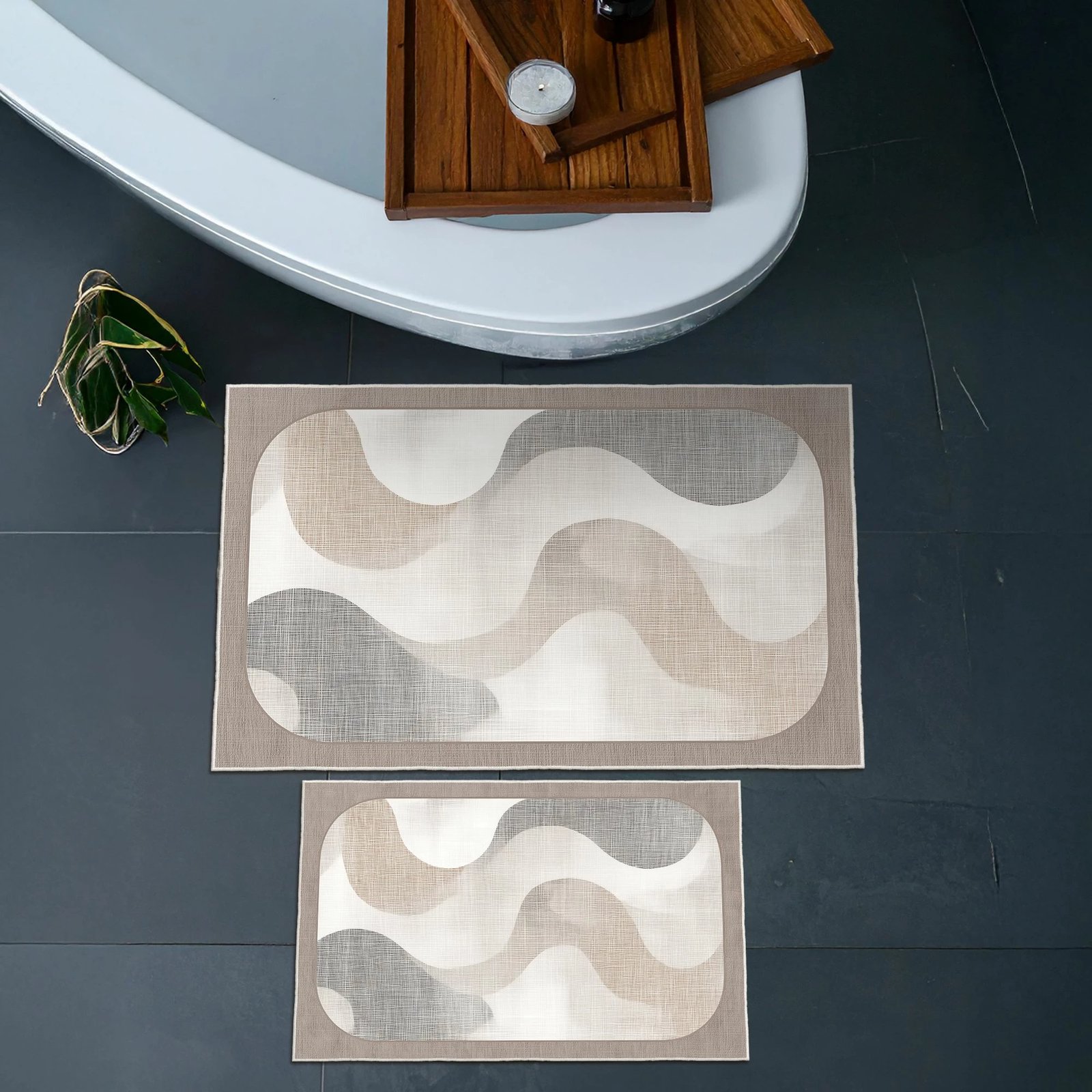 Set tapetash për banjo (2 copë), krem, Mijolnir, Asr21