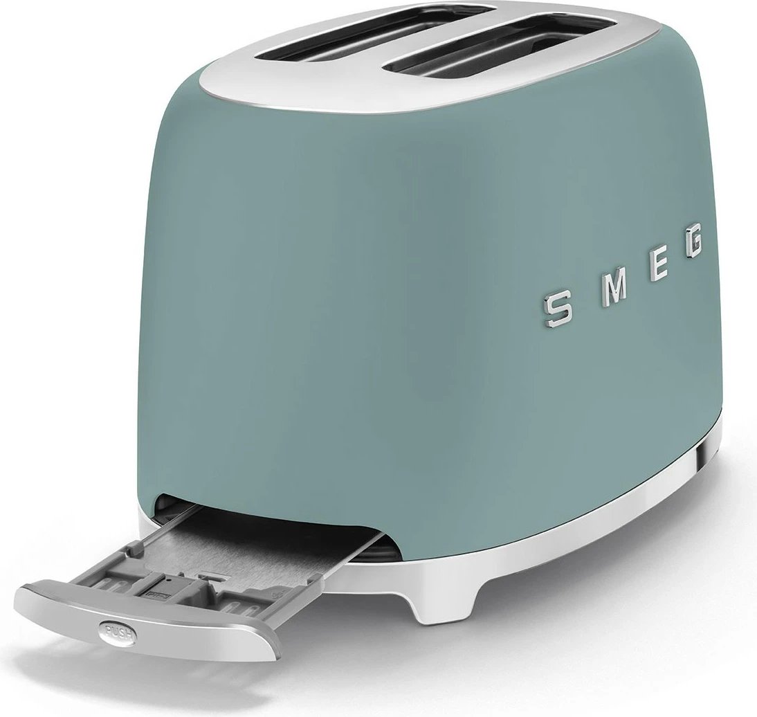 Tostues SMEG TSF01EGMEU, 2 feta, 950W, smaragd i gjelbër mat