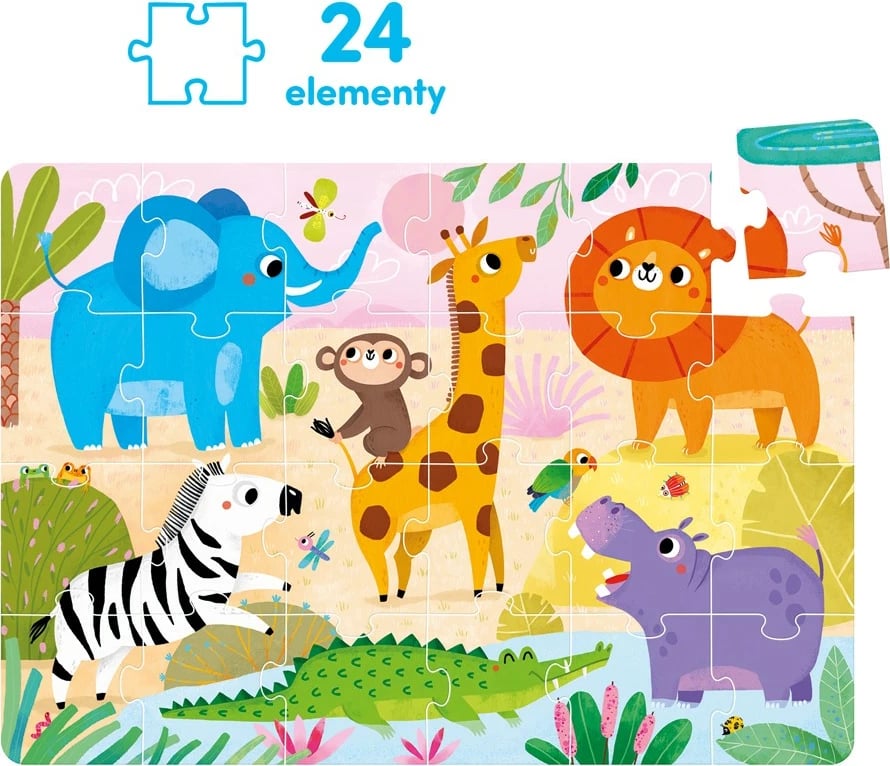Puzzle CzuCzu Wild Puzzle Savanna, 24 pjesë, për fëmijë, shumëngjyrëshe