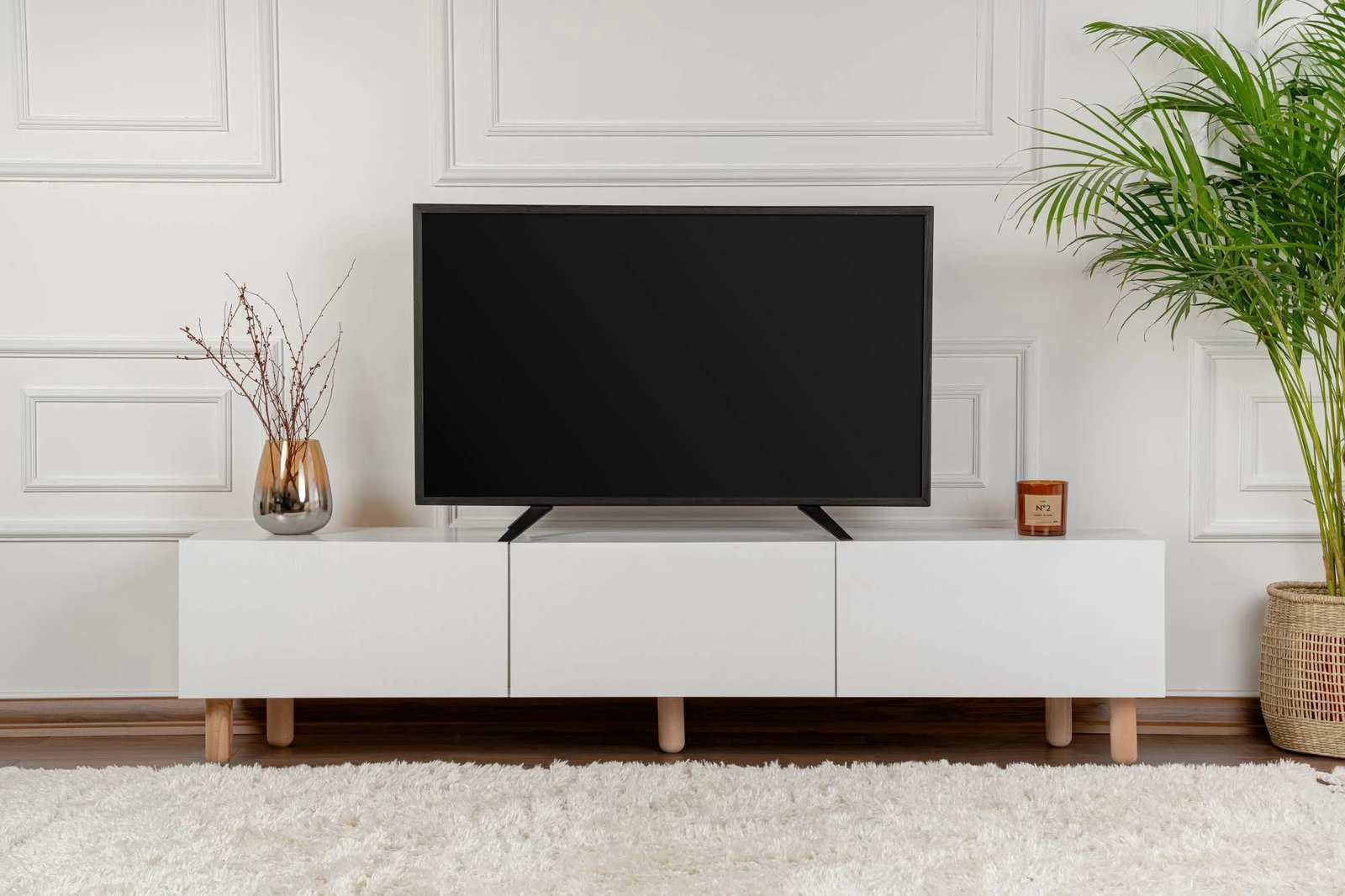 Komodë për TV Skye Decor, Alvin, e bardhë