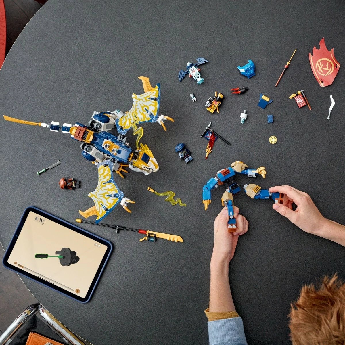 Set ndërtimi LEGO Ninjago Rogue Dragon Rider Mech 71843, 584 pjesë, për fëmijë, shumëngjyrësh