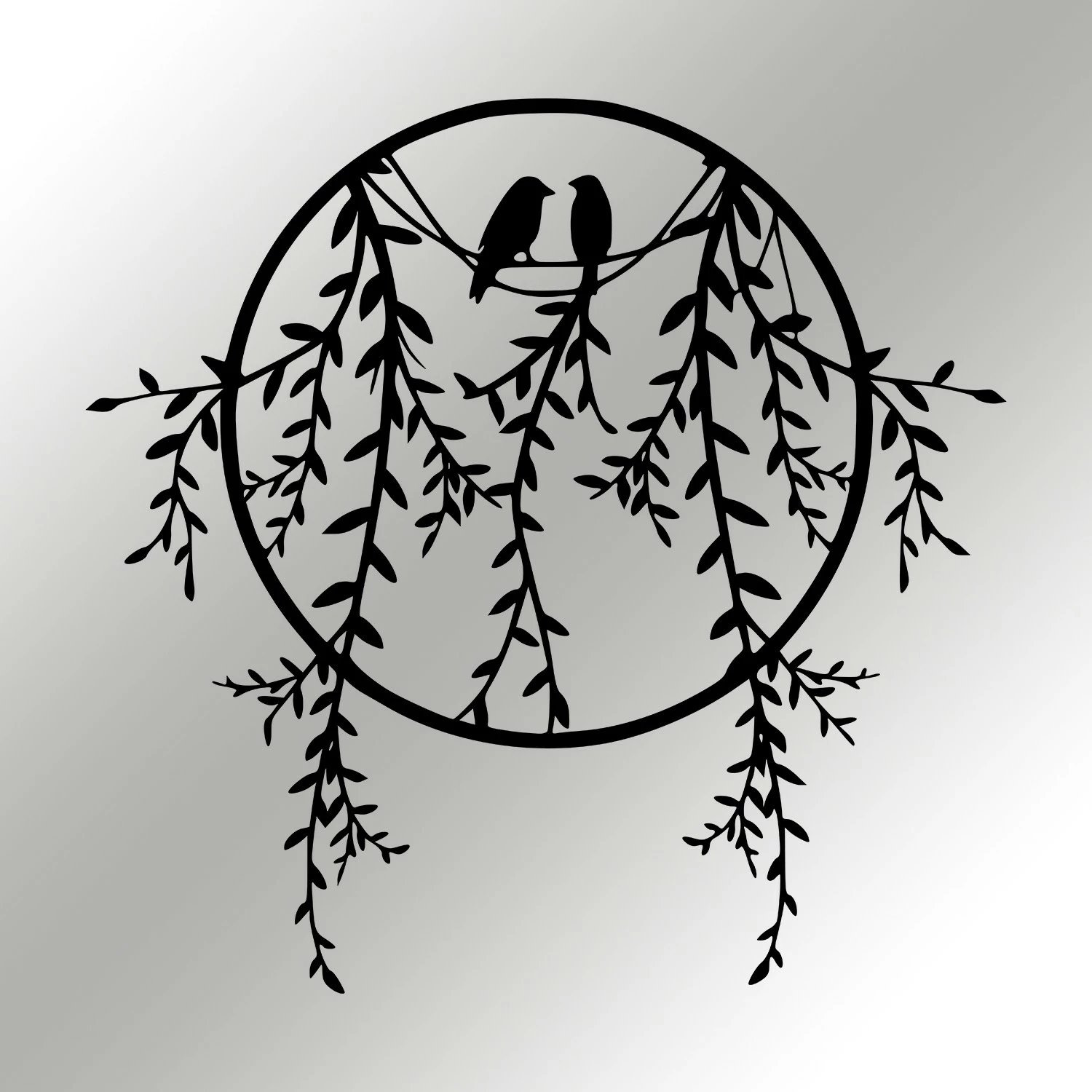 Aksesor dekorativ metalik për mur, Wallity Sirayet, ngjyrë e zezë, 45x44cm