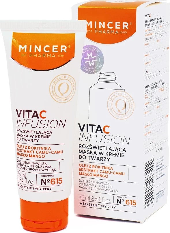 Maskë krem për fytyrë për femra Mincer Pharma Vita C Infusion No.615, 75ml