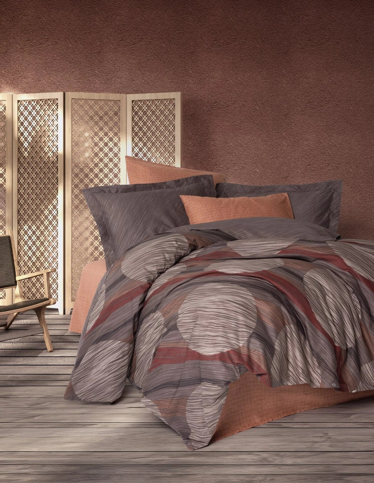 Set mbulesë për jorgan Super King, ngjyrë kanelle, L'essentiel, Fluss