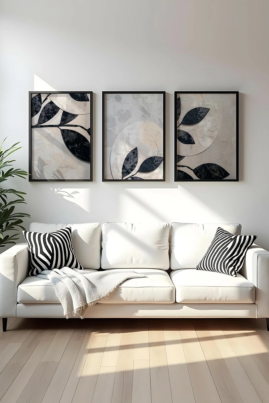 Pikturë dekorative me kornizë MDF (3 copë), Wallity, Huhu466S, 30x40cm