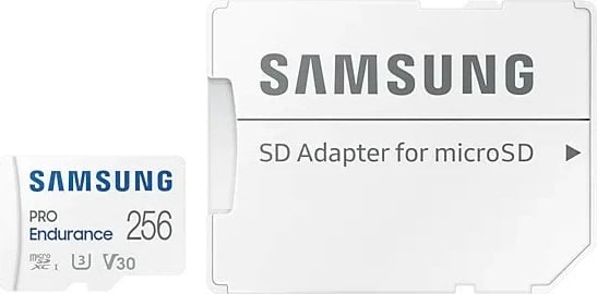Kartelë memorie microSD Samsung PRO Endurance MB-MJ256KA/EU, 256GB me adapter, Bardhë