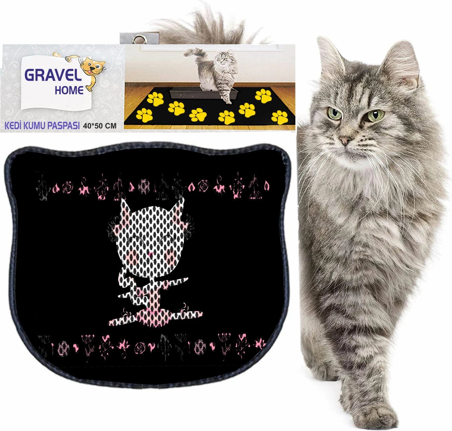 Tapet për rërë mace, shumëngjyrësh, Kdkafa0029