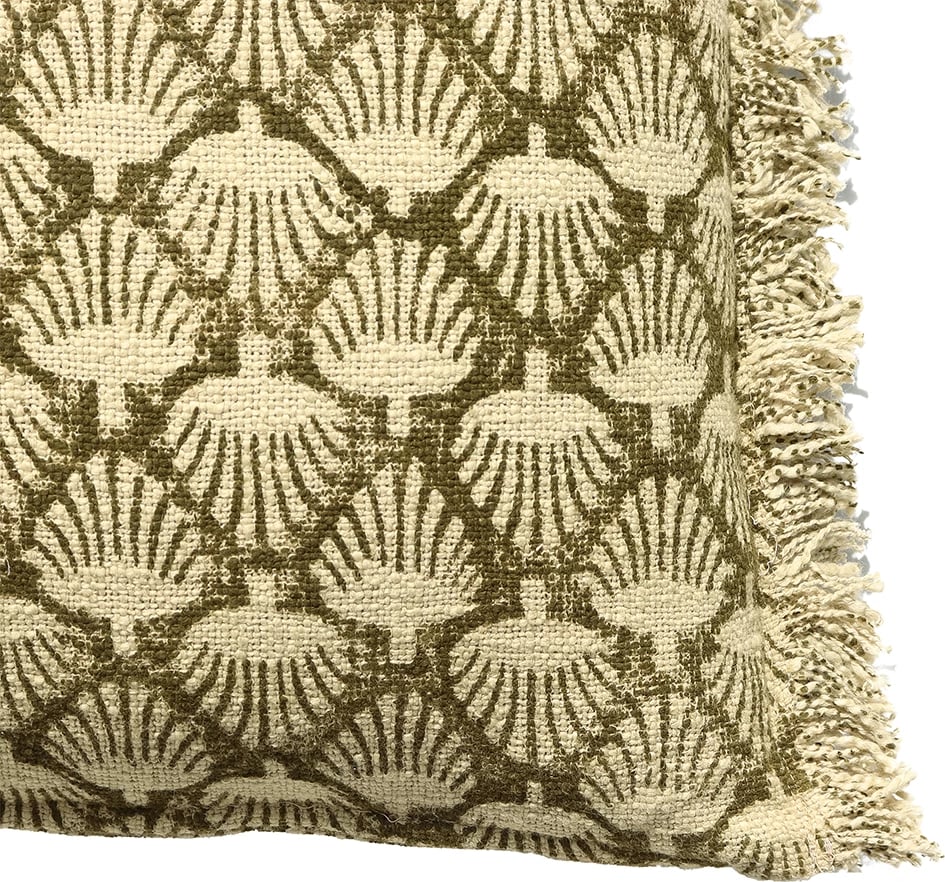 Jastëk dekorativ Calliste B, pambuk, 50x50cm, ngjyrë ulliri-bezhë