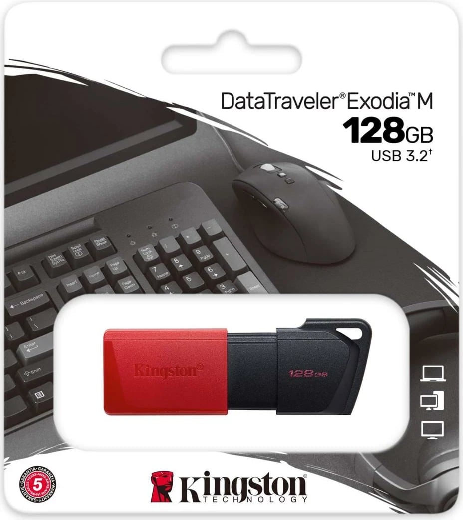 USB Kingston DataTraveler Exodia M 128GB, Nero/Rosso