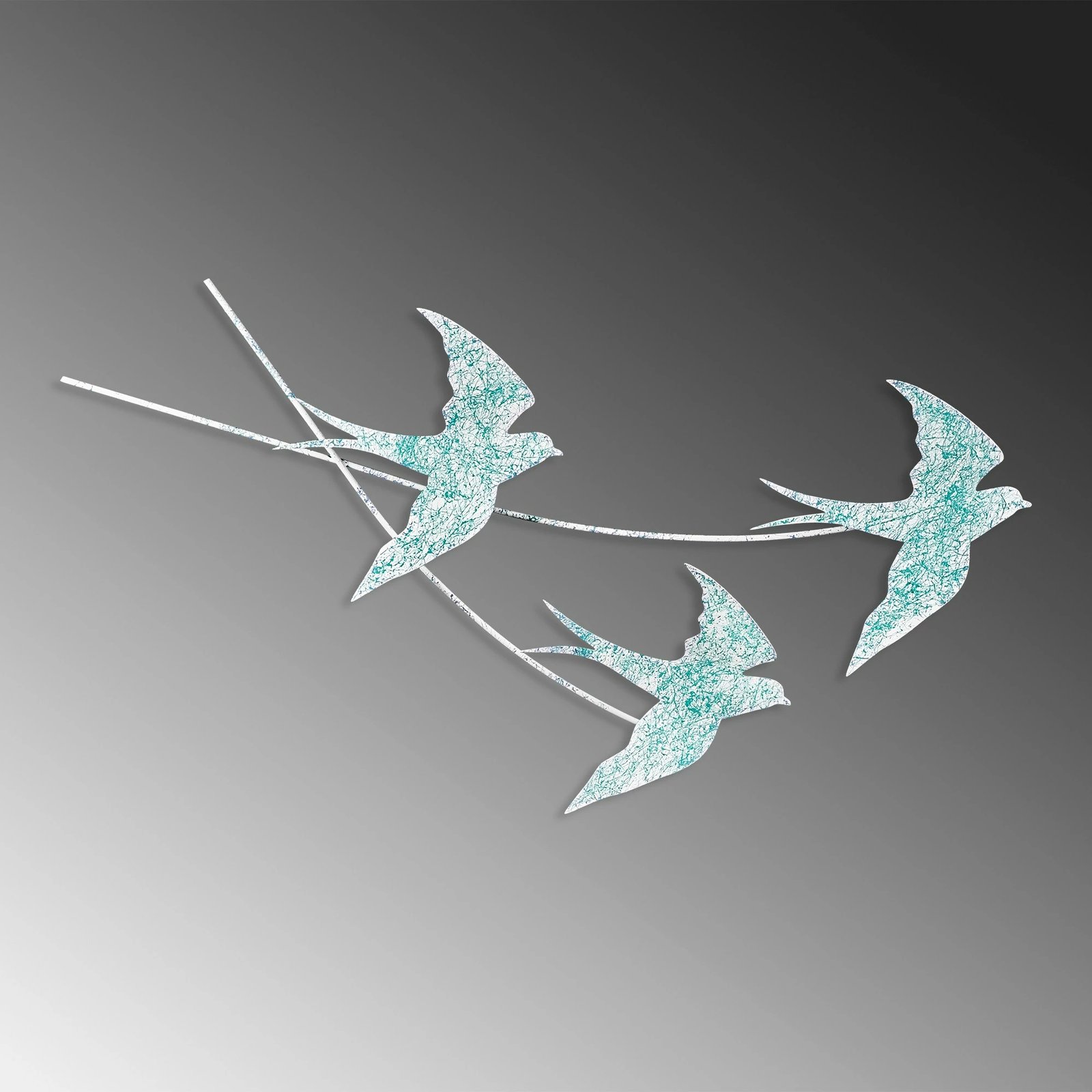 Aksesor dekorativ metalik për mur, Wallity Wallow 4, shumëngjyrësh, 42x70cm