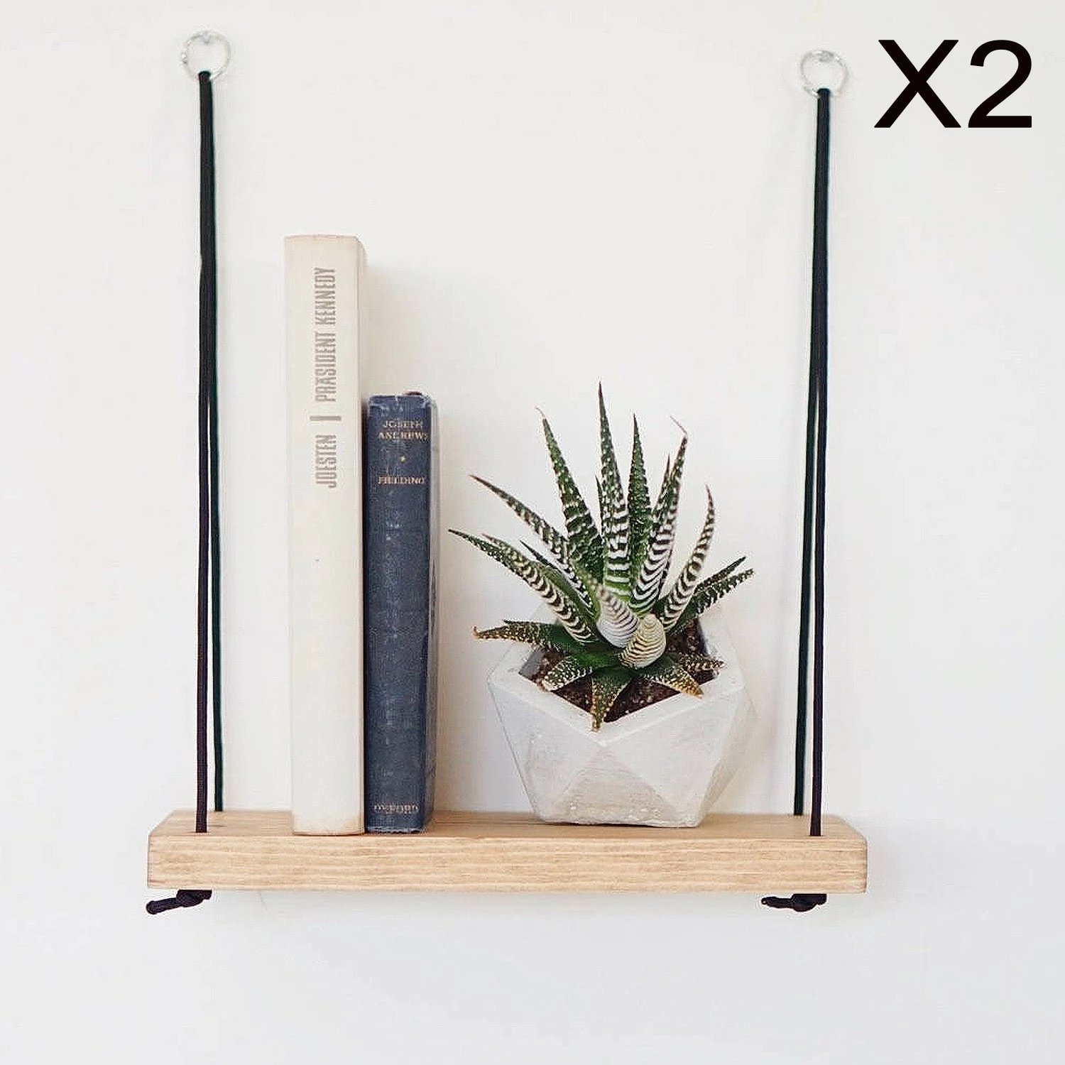 Raft muri Hanah Home, Aa098, komplet prej 2 copash, ngjyrë arre