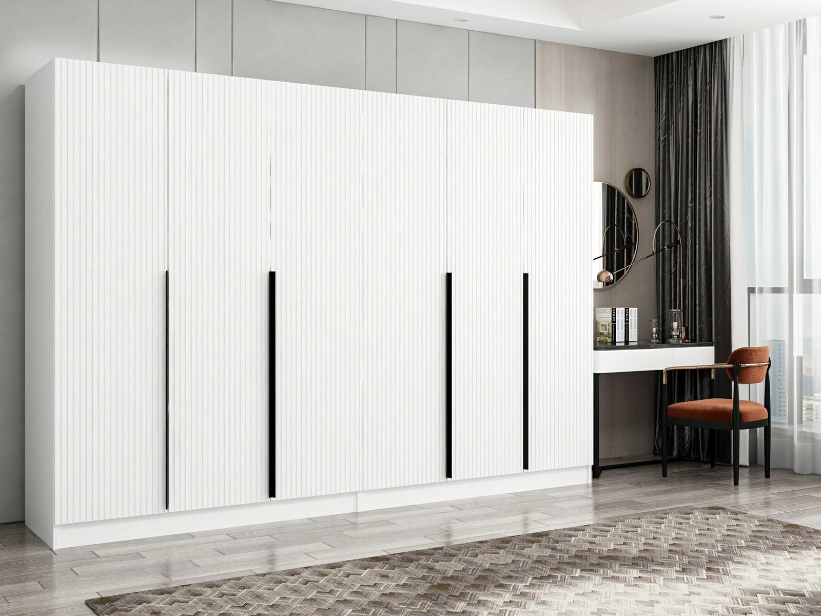 Dollap Skye Decor, Kale Plus - 7787, i bardhë, 270x210x52cm