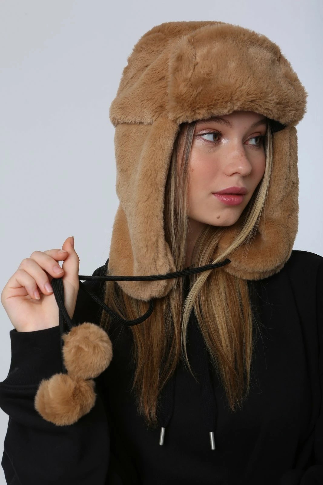 Kapelë dimri për gra, ngjyrë camel, Jumeon, Bere1103