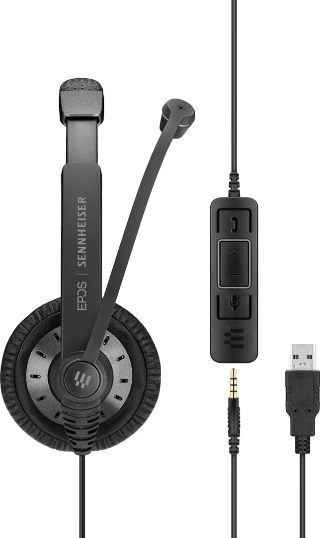 Headset EPOS SENNHEISER IMPACT SC 75 USB MS, USB Type-A, e zezë
