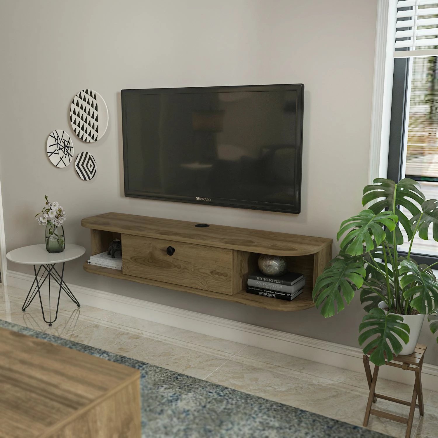 Komodë TV Skye Decor, ngjyrë lisi Oud Oak, Ibarra
