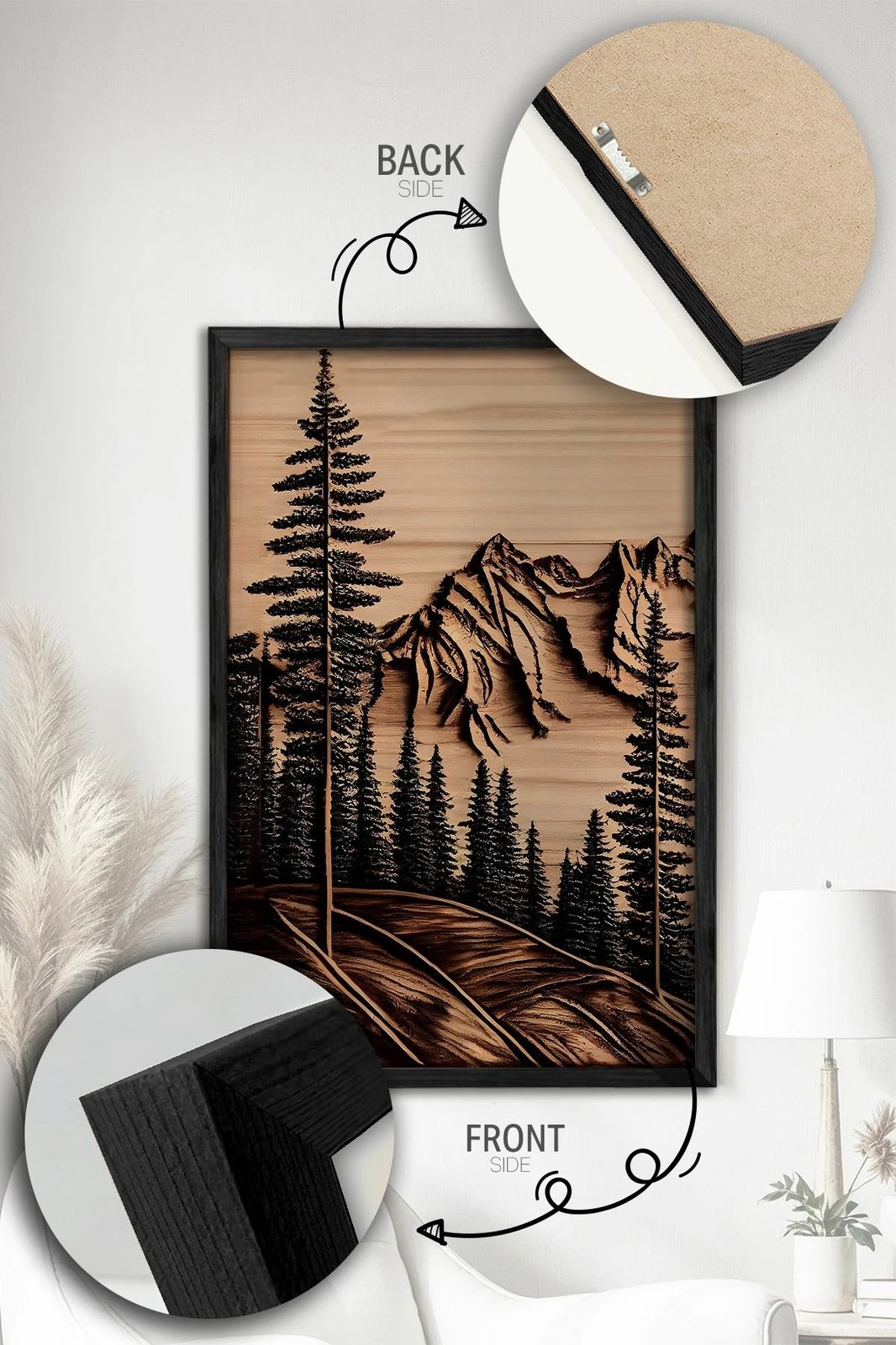 Pikturë dekorative me kornizë (3 copë), Wallity, Ersy3Syhcrv33