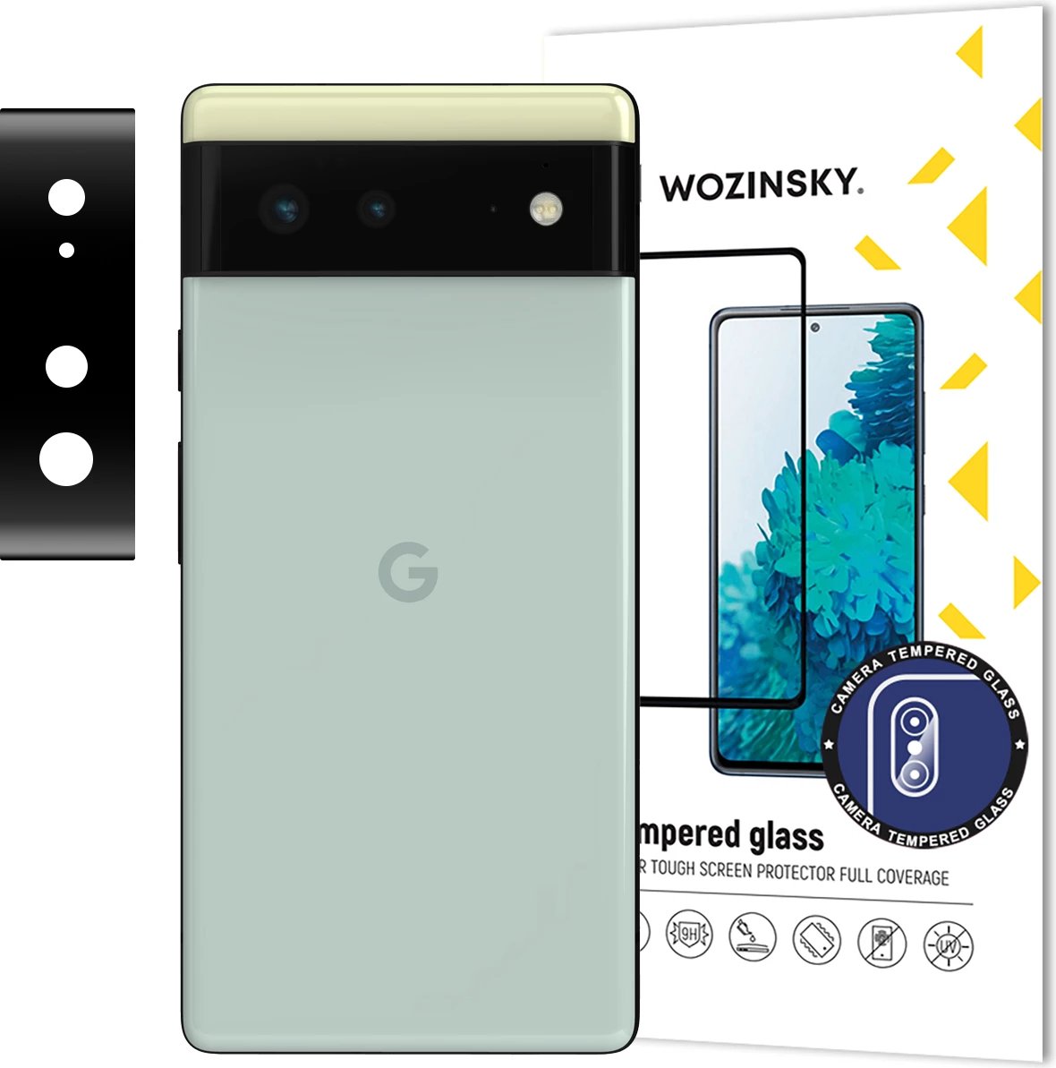 Xham i temperuar për kamerë Wozinsky Full Camera Glass për Google Pixel 6, 9H, Zi