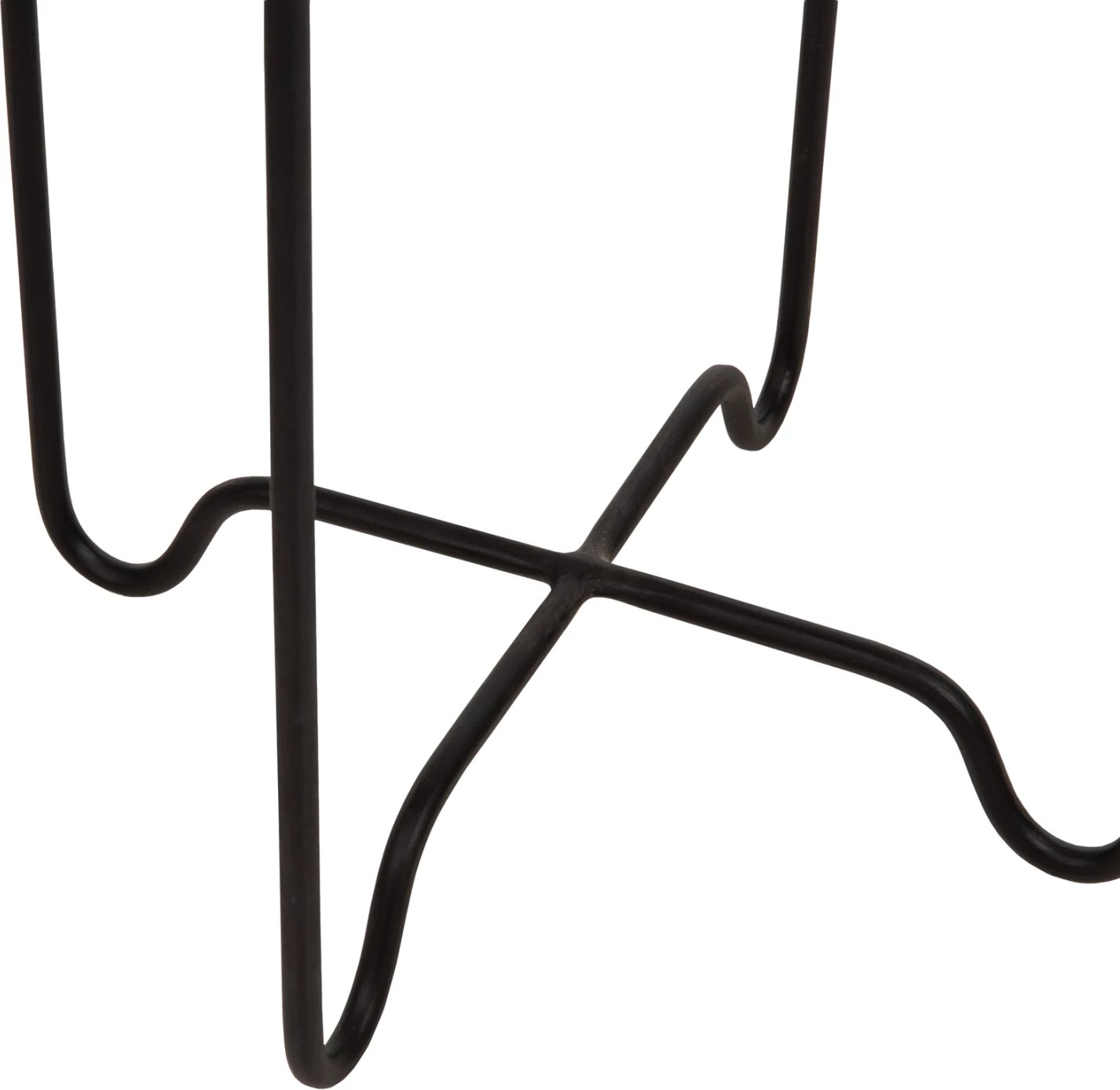 Tavolinë anësore e rrumbullakët FLY, ratan natyral, bazë metalike e zezë, FH7905, Φ32x48H cm