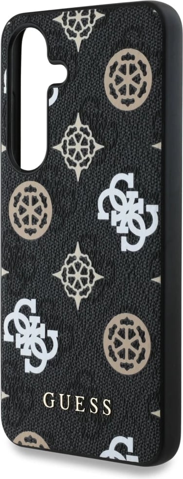 Mbështjellës Guess 4G Printed Colored Peony Pattern MagSafe për Samsung Galaxy S25, i zi Mbështjellës Guess 4G Printed Colored Peony Pattern MagSafe për Samsung Galaxy S25, i zi