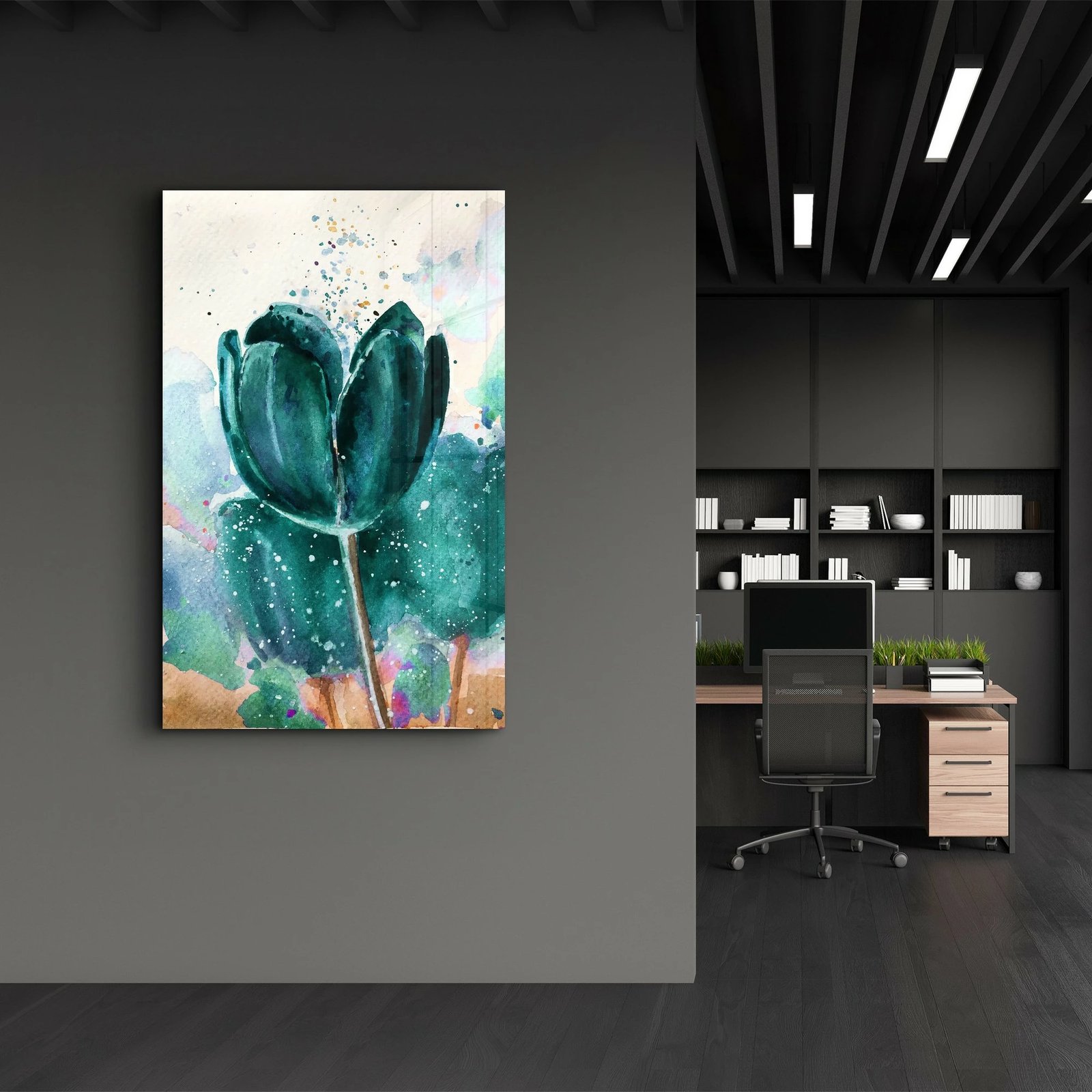 Pikturë dekorative prej xhami të temperuar, shumëngjyrëshe, CAM-4067, 46x72cm