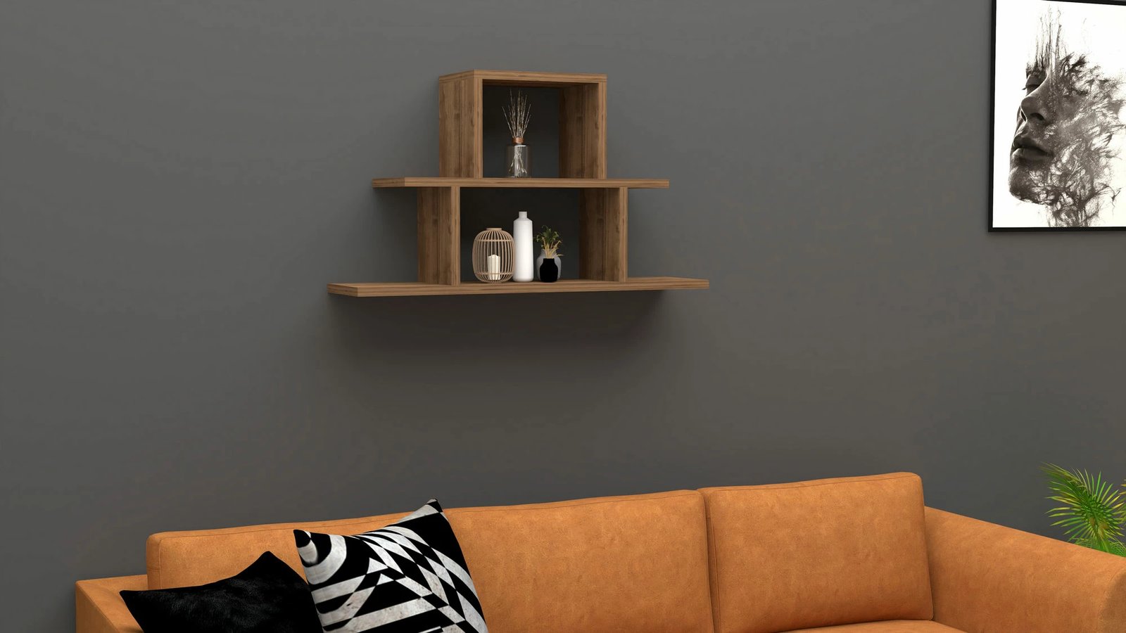 Raft muri Skye Decor, ngjyrë arre, Nell Raft muri Skye Decor, ngjyrë arre, Nell