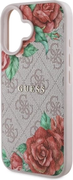 Mbështjellës Guess GUHMP16SP4ROPEMCP për iPhone 16 6.1", hardcase, MagSafe, rozë