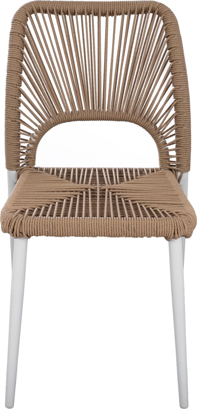 Karrige alumini e bardhë me litar PE bezhë FH5770.01 45x63x82 cm