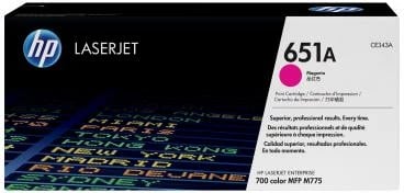 Toner HP 651A CE343A, për LaserJet Enterprise 700 color MFP M775, rendiment 9.750–23.700 faqe, magenta