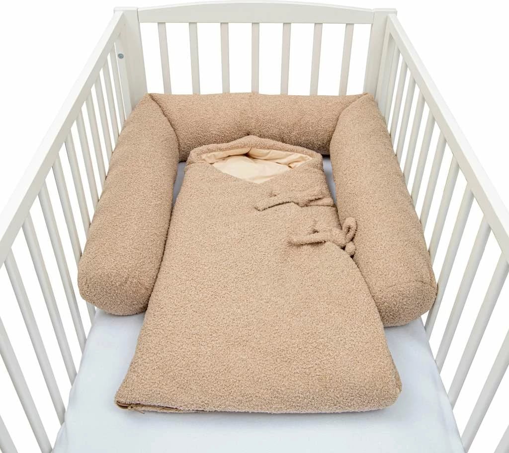 Thes gjumi bebe, New Baby Teddy, 55x40 cm, me lidhëse dhe zinxhir, bezhë