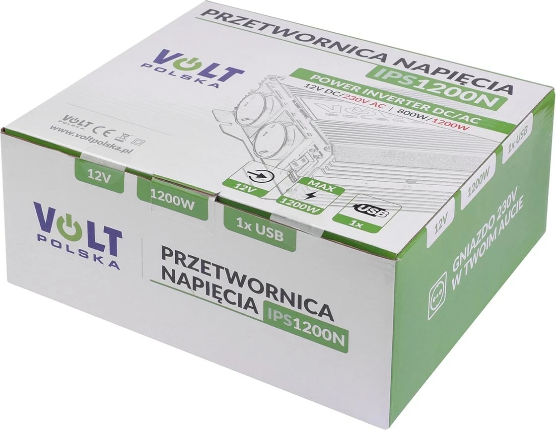 Konvertues tensioni Volt Polska IPS 1200 N, 12V DC në 230V AC, 1200W, i zi
