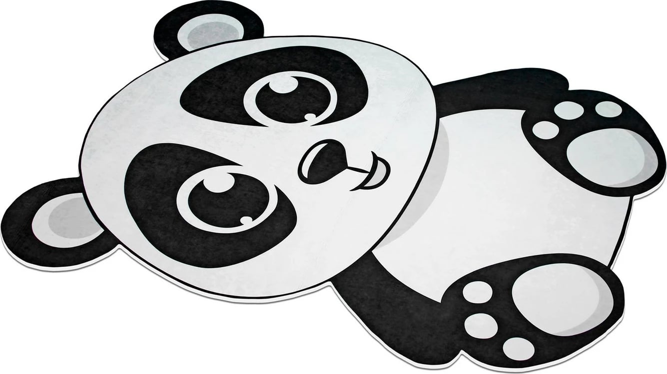 Qilim për fëmijë, dizajn panda, 100x160cm, Conceptum Hypnose Kids-1, i bardhë/zi