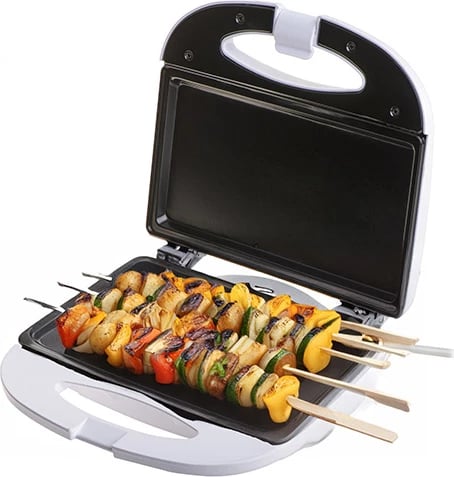 Grill elektrik Adler AD 3072, pllakë 20x11 cm, 700W (1200W max), kabllo 70 cm, i bardhë