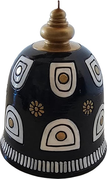 Zile dekorative Lucky Charm 2025, e zezë, e bardhë, ari, 10x10x12cm