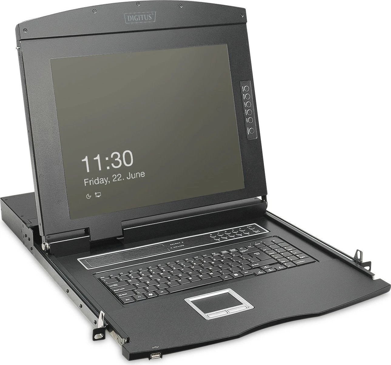 Konsolë modulare Digitus 19" HD LCD, 8-port KVM VGA, e zezë