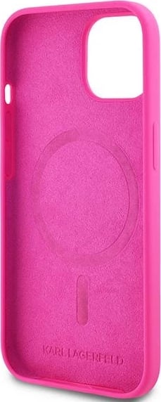 Mbështjellës Karl Lagerfeld Silicone Choupette Head MagSafe për iPhone 15 Plus / 14 Plus, Rozë