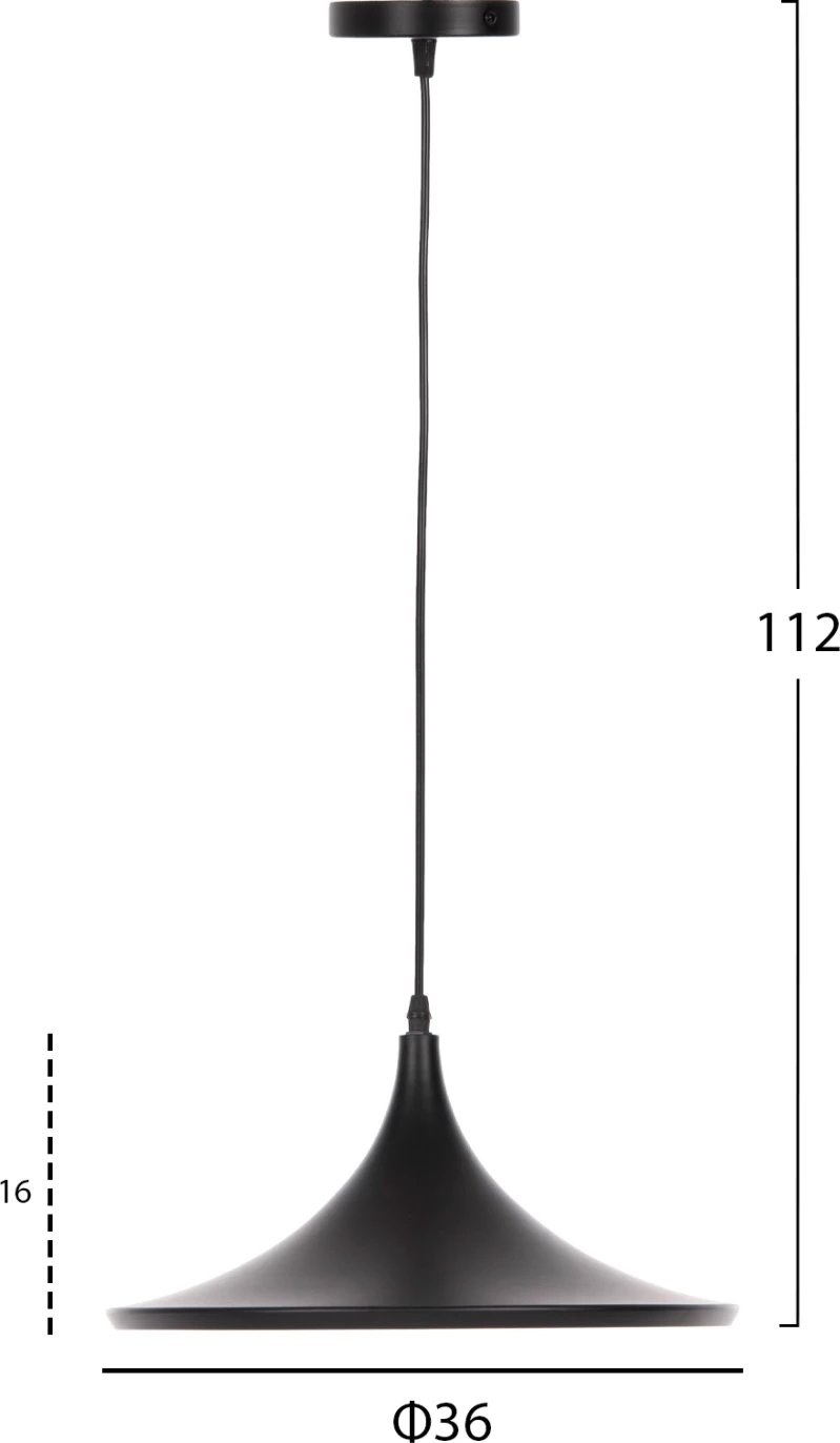 Llambë varëse tavani, alumini, ngjyrë e zezë dhe ari, FH4133, Φ36x112H cm Llambë varëse tavani, alumini, ngjyrë e zezë dhe ari, FH4133, Φ36x112H cm
