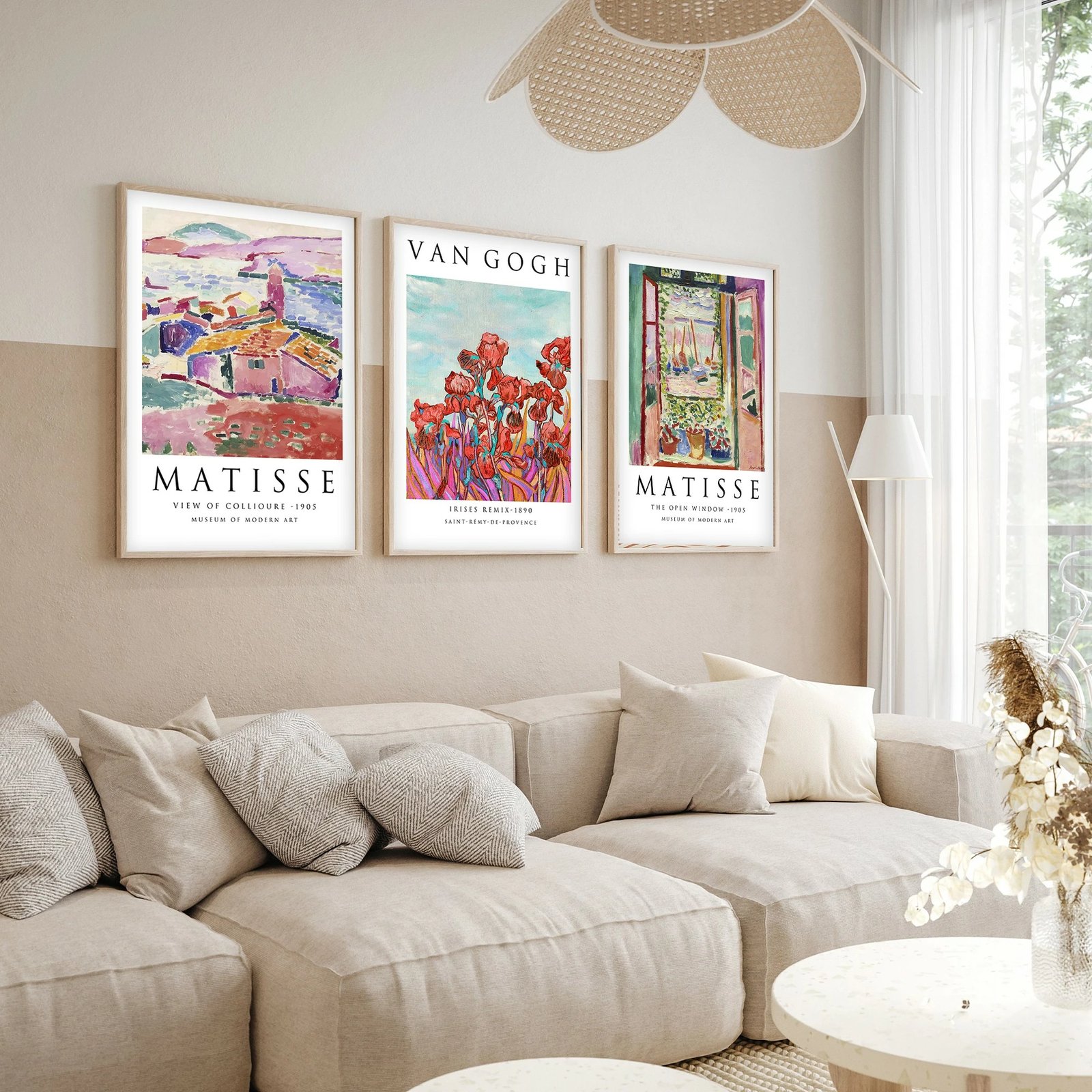 Set pikturash dekorative me kornizë, MDF, shumëngjyrëshe, 3 copë, Wallity, Huhu268, 30x40cm