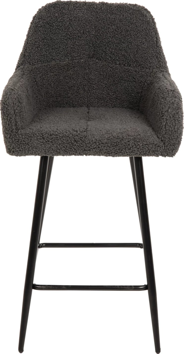 Karrige për bar mesatare STRIKE FH8592.01, ngjyrë gri, këmbë metalike të zeza, 50x50x94,5H cm., set prej 2 copë