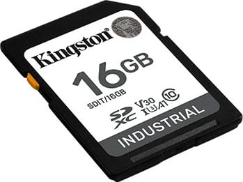 Kartë memorie SD industriale, Kingston, SDIT/16GB, 16GB SDHC UHS-I U3 V30 A1 pSLC, deri 100MB/s leximi 80MB/s shkrimi, -40°C–85°C