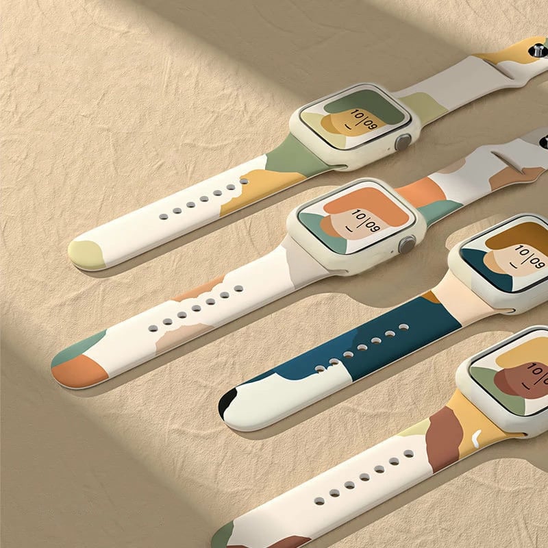 Rrip silikoni për Apple Watch Hurtel Moro Band, model Pattern 5, 42/44/45/49mm, shumëngjyrësh
