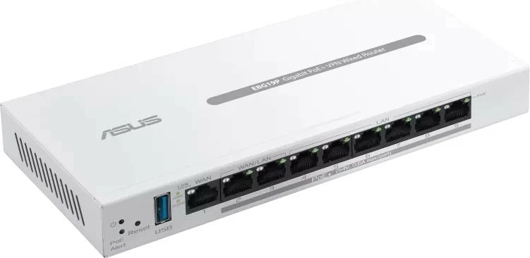 Router Asus ExpertWiFi EBG19P, 9 porta, PoE+, VPN, Bardhë