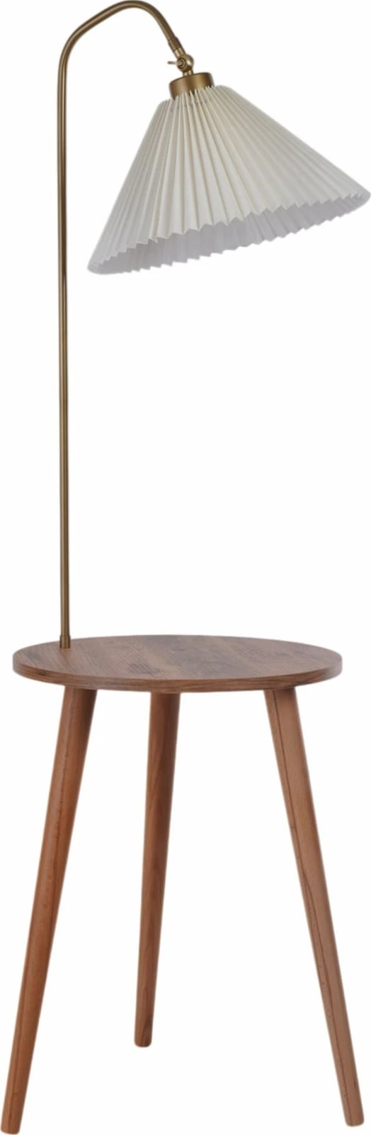 Llambë dyshemeje Opviq, 8957-2, krem, ari, dru ahu, me tavolinë