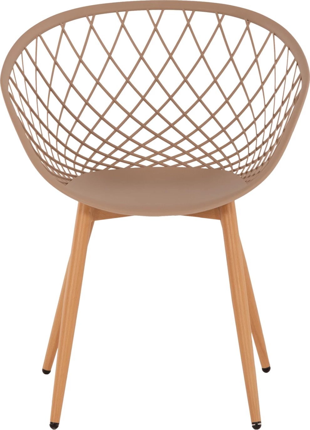 Karrige me krahë ARIADNE FH8001.13, ngjyrë kapuçino, këmbë metali, ngjyrë druri natyral, 63x56x80H cm, set prej 4 copash