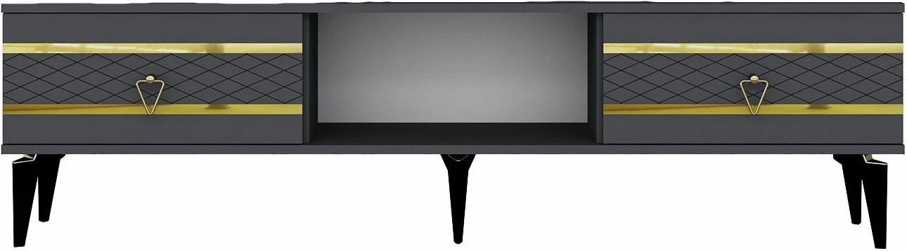 Komodë TV Skye Decor, ngjyrë antracit, ari