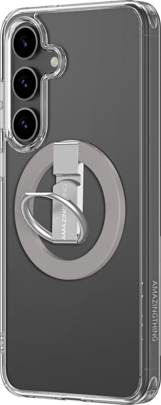 Mbështjellës AmazingThing Minimal Mag Case për Samsung Galaxy S25, me unazë magnetike, Transparent