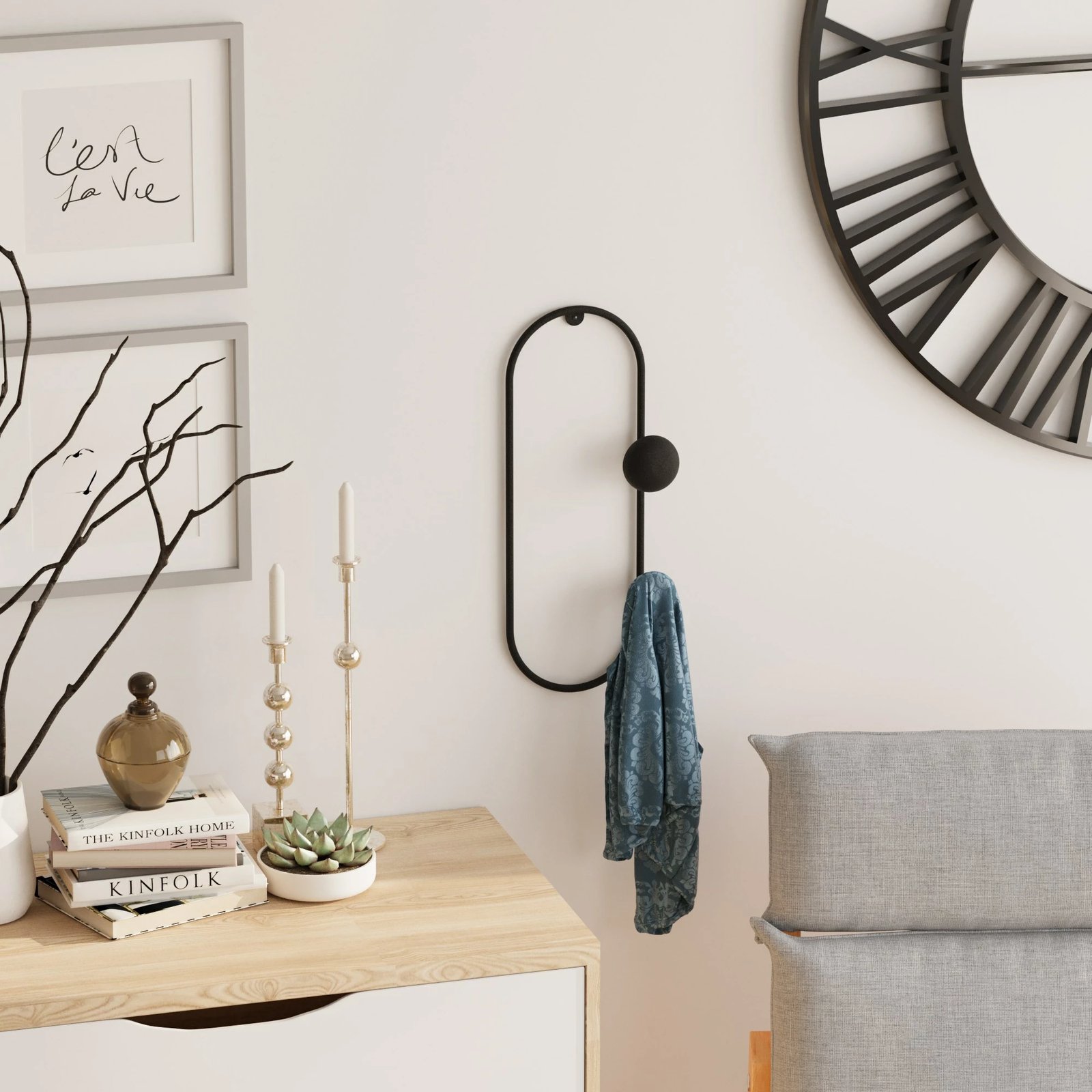 Varëse muri metalike, ngjyrë e zezë, Wallity, Cricket