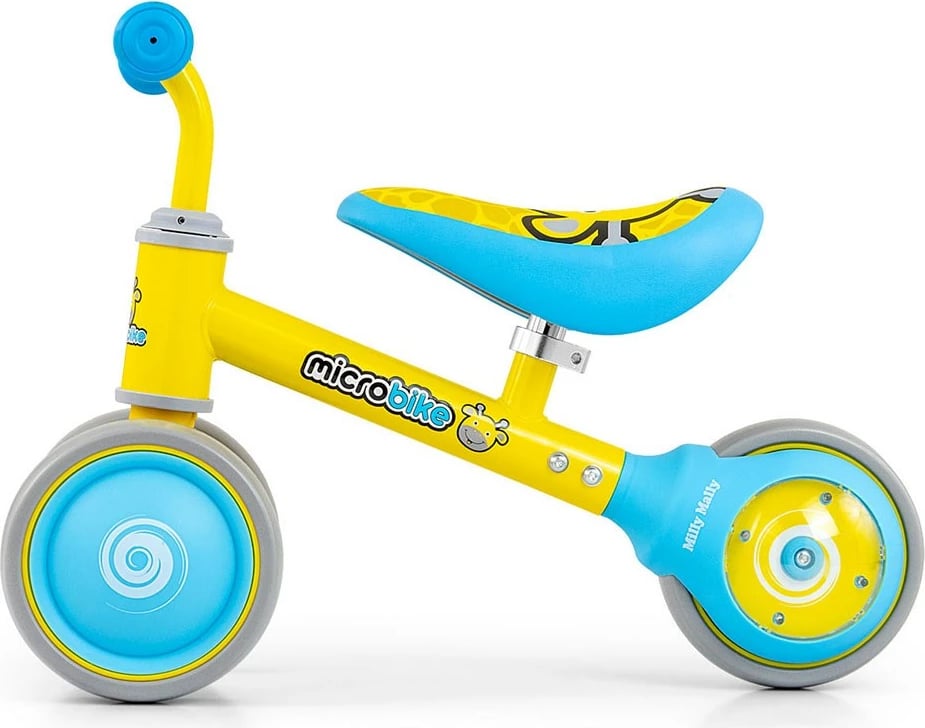 biçikletë pa pedale për fëmijë, Milly Mally, Micro Plus Giraffe, rrota 6", deri 25 kg, 18-36 muaj, shumëngjyrëshe